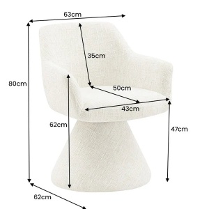 Scaun pivotant AMBIENTO tesatura Chenille gri - Img 2