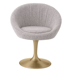 Scaun pivotant design elegant LUX O'Neill, boucle gri - Img 3