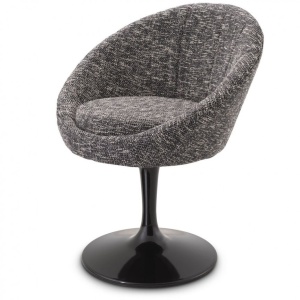 Scaun pivotant design elegant LUX O'Neill, cambon negru 115387 HZ