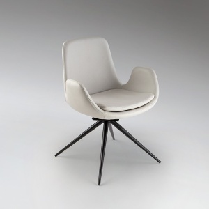 Scaun pivotant dining design elegant Zuna alb