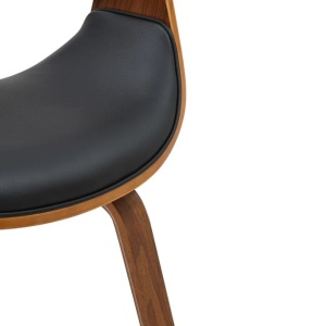 Scaun retro imitatie piele neagra, lemn furniruit ORGANIC - Img 2