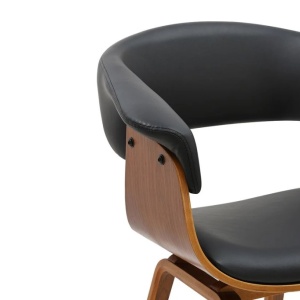 Scaun retro imitatie piele neagra, lemn furniruit ORGANIC - Img 5