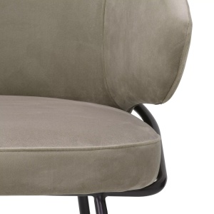 Scaun tapitat design LUX Kinley, catifea savona greige 115875 HZ - Img 5