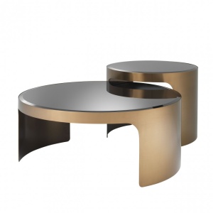 Set 2 masute de cafea design elegant LUX Piemonte, cupru 113299 HZ