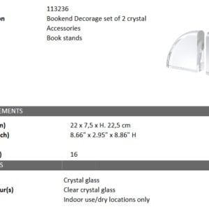Set 2 obiecte decorative din sticla design LUX Bookend 113236 HZ - Img 6