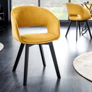 Set 2 scaune design scandinav Nordic Star galben mustar - Img 6