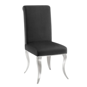 Set 2 scaune Modern Barock, argintiu/ catifea neagra