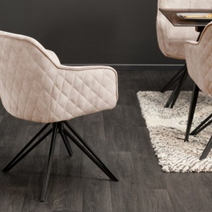 Set 2 scaune moderne pivotante Euphoria sampanie greige - Img 6