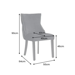 Set 2 scaune Stil Baroc, Catifea, Bej, Lemn, Negru, CASTLE DELUXE - Img 4