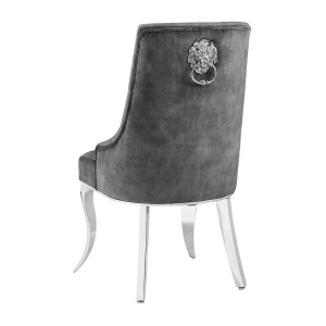 Set 2 scaune stil baroc Modern Barock, gri/ argintiu - Img 2