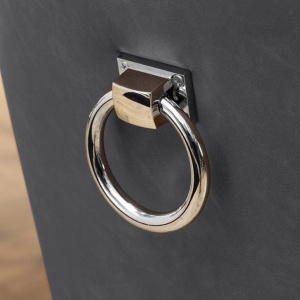 Set 2 scaune Stil Baroc, Piele Sintetica, Negru Vintage, CASTLE - Img 4