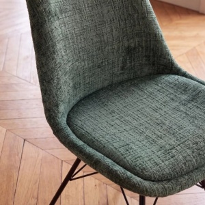Set 4 scaune moderne Scandinavia tesatura structurata verde - Img 3