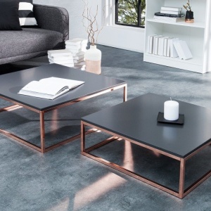 Set de 2 masute design modern Elements, cupru/ antracit A-37733 VC - Img 2
