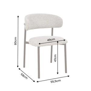 Set de 2 scaune BELLANO, material texturat taupe bej - Img 4