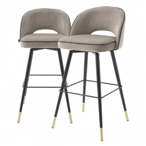 Set de 2 scaune de bar design modern Cliff, greige 113711 HZ