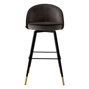 Set de 2 scaune de bar pivotante, design LUX, Bar Stool Cooper gri inchis - Img 3