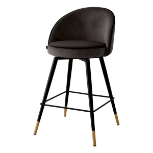 Set de 2 scaune de bar pivotante, design LUX, Counter Stool Cooper gri inchis - Img 2