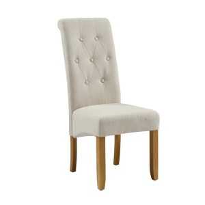 Set de 2 scaune design clasic tesatura plata bej CASA