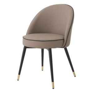 Set de 2 scaune design LUX Cooper, piele sintetica bej - Img 3