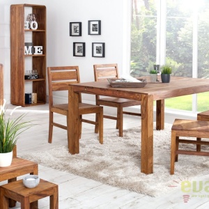 Set de 2 scaune din lemn de trandafir Lagos Sheesham A-35861 VC - Img 7