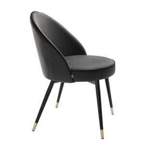 Set de 2 scaune elegante design LUX Cooper, catifea gri inchis 113125 HZ - Img 5