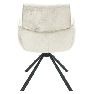 Set de 2 scaune pivotante, Metal Negru, Chenille Sampanie, UNIQUE A-46322 VC - Img 7