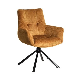 Set de 2 scaune pivotante SIGNATURE catifea galben mustar