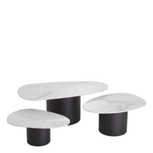 Set de 3 masute de cafea design modern LUX Zane 115560 HZ - Img 3