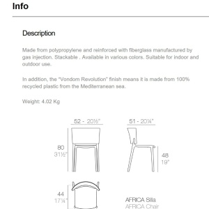 Set de 4 Scaune moderne de exterior / interior design premium AFRICA 65036 Vondom - Img 8