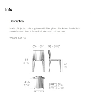 Set de 4 Scaune moderne de exterior / interior design premium SPRITZ CHAIR 56016 Vondom - Img 5