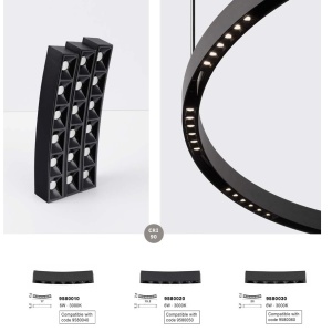 Sistem circular sina magnetica cu iluminat in partea superioara Halo 120cm 239974 universul-luminii.ro