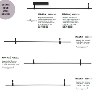 Sistem magnetic-decorativ pentru perete MAGNA 60W, L-150cm 87914 universul-luminii.ro