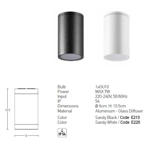 Spot aplicat, plafoniera pentru iluminat exterior, IP54 Heral alb 58374 universul-luminii.ro