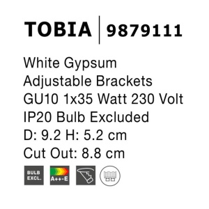 Spot din ghips incastrabil tavan fals TOBIA NVL-9879111 81424 universul-luminii.ro