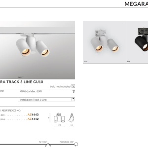 Spot directionabil pe sina MEGARA TRACK 3LINE alb 98484 universul-luminii.ro