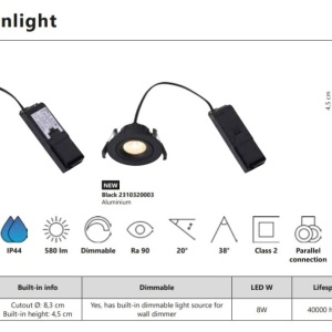 Spot incastrabil baie directionabil LED IP44 Aliki White 221304 universul-luminii.ro