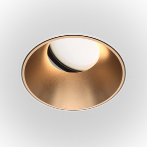 Spot incastrabil design tehnic Share alb, auriu mat 10,2cm 55824 universul-luminii.ro