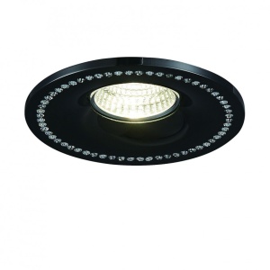 Spot incastrat tavan/plafon cu cristale SIMON ROUND negru