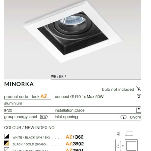 Spot incastrat tavan/plafon MINORKA alb 70734 universul-luminii.ro