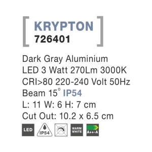 Spot LED ambiental de exterior IP54 KRYPTON NVL-726401 79684 universul-luminii.ro