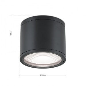Spot LED aplicat cu protectie la umiditate IP65, SPUTNIK 14,5cm, negru 197164 universul-luminii.ro