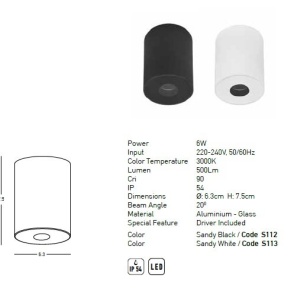 Spot LED aplicat de exterior iluminat decorati IP54 Vasyl alb 154684 universul-luminii.ro