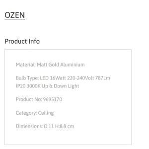 Spot LED aplicat diametru 11cm OZEN auriu, NVL-9695170 - Img 5