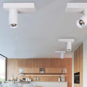 Spot LED aplicat directionabil design modern Santos Round alb ZZ AZ3508 - Img 2
