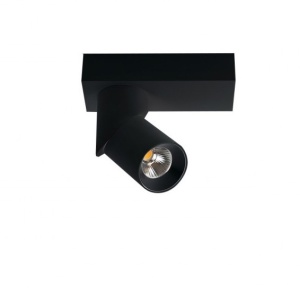 Spot LED aplicat directionabil design modern Santos Round negru ZZ AZ3509 - Img 1