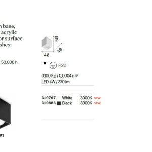 Spot LED aplicat Dot pl square 3000k alb - Img 2