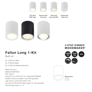 Spot LED aplicat Fallon long alb 4-Step MOODMAKER 184644 universul-luminii.ro