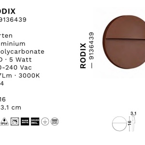 Spot LED aplicat iluminat scari exterior RODIX corten IP54 559834 universul-luminii.ro