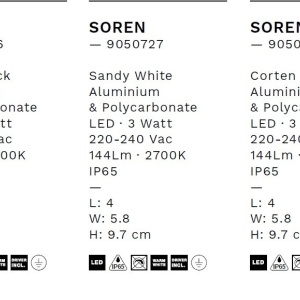 Spot LED aplicat iluminat scari exterior SOREN negru IP65 559804 universul-luminii.ro