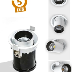 Spot LED dimabil incastrabil, directionabil pentru tavan/plafon LUNA negru 67314 universul-luminii.ro